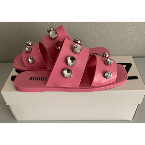 Schutz Lizzie Embellished Slide Sandals - Picture 5 of 12